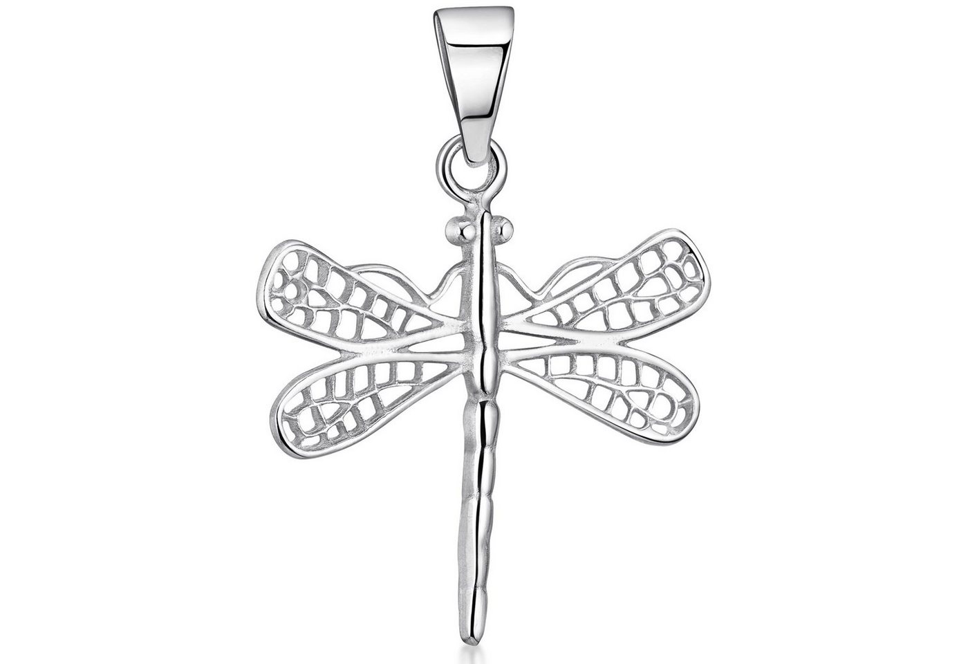 Materia Kettenanhänger Damen Anhänger Silber Libelle filigran KA-162, 925 Sterling Silber, rhodiniert von Materia