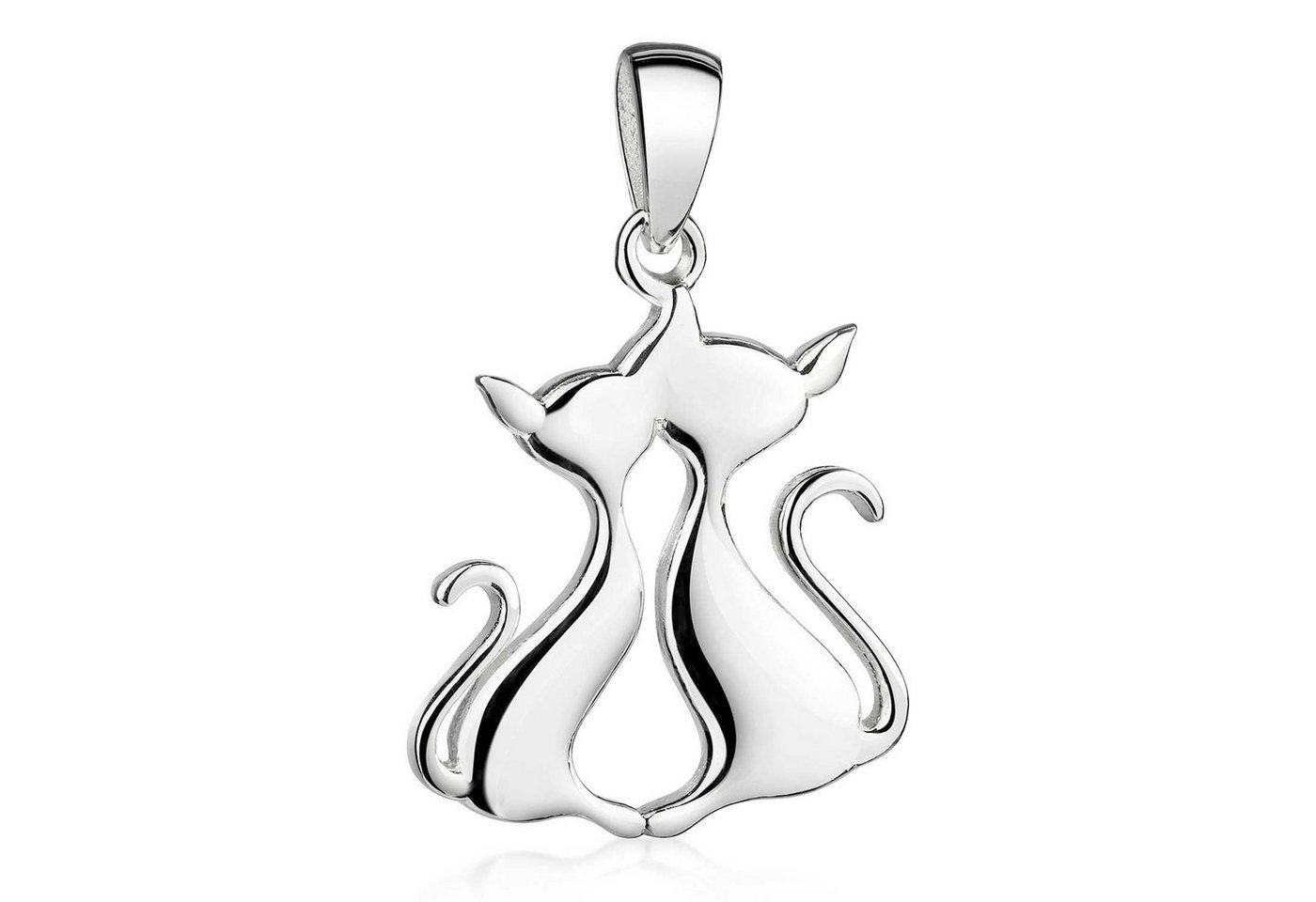 Materia Kettenanhänger Damen Katzen Paar Liebe hochglanzpoliert KA-255, 925 Sterling Silber Materia Kettenanhänger Damen Katzen Paar Liebe hochglanzpoliert KA-255, 925 Sterling Silber von Materia