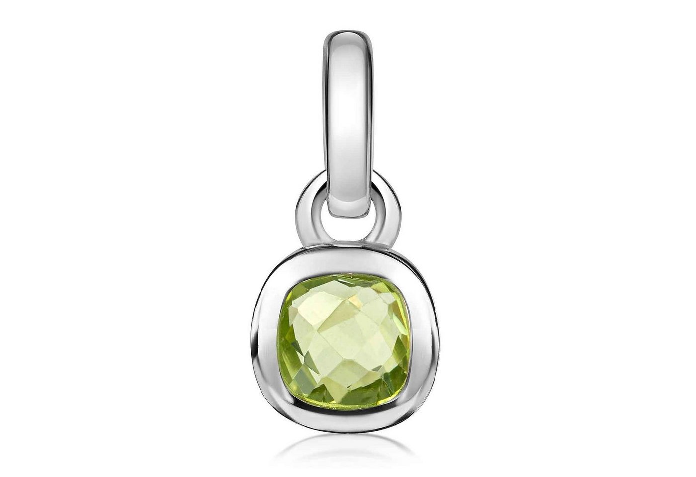 Materia Kettenanhänger Damen Peridot Silber Grün KA-248-Peridot, 925 Sterling Silber von Materia