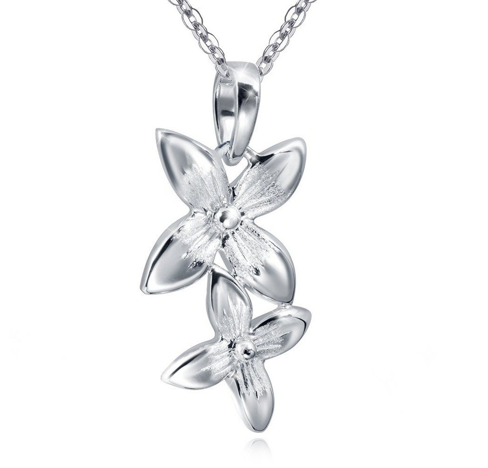 Materia Kettenanhänger Damen Silber Blumen Blüten Floral KA-296, 925 Sterling Silber, rhodiniert von Materia