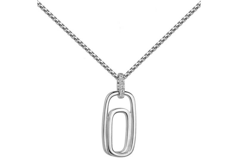 Materia Kettenanhänger Damen Silber Büroklammer Zirkonia weiß matt KA-81, 925 Sterling Silber, rhodiniert Materia Kettenanhänger Damen Silber Büroklammer Zirkonia weiß matt KA-81, 925 Sterling Silber, rhodiniert von Materia