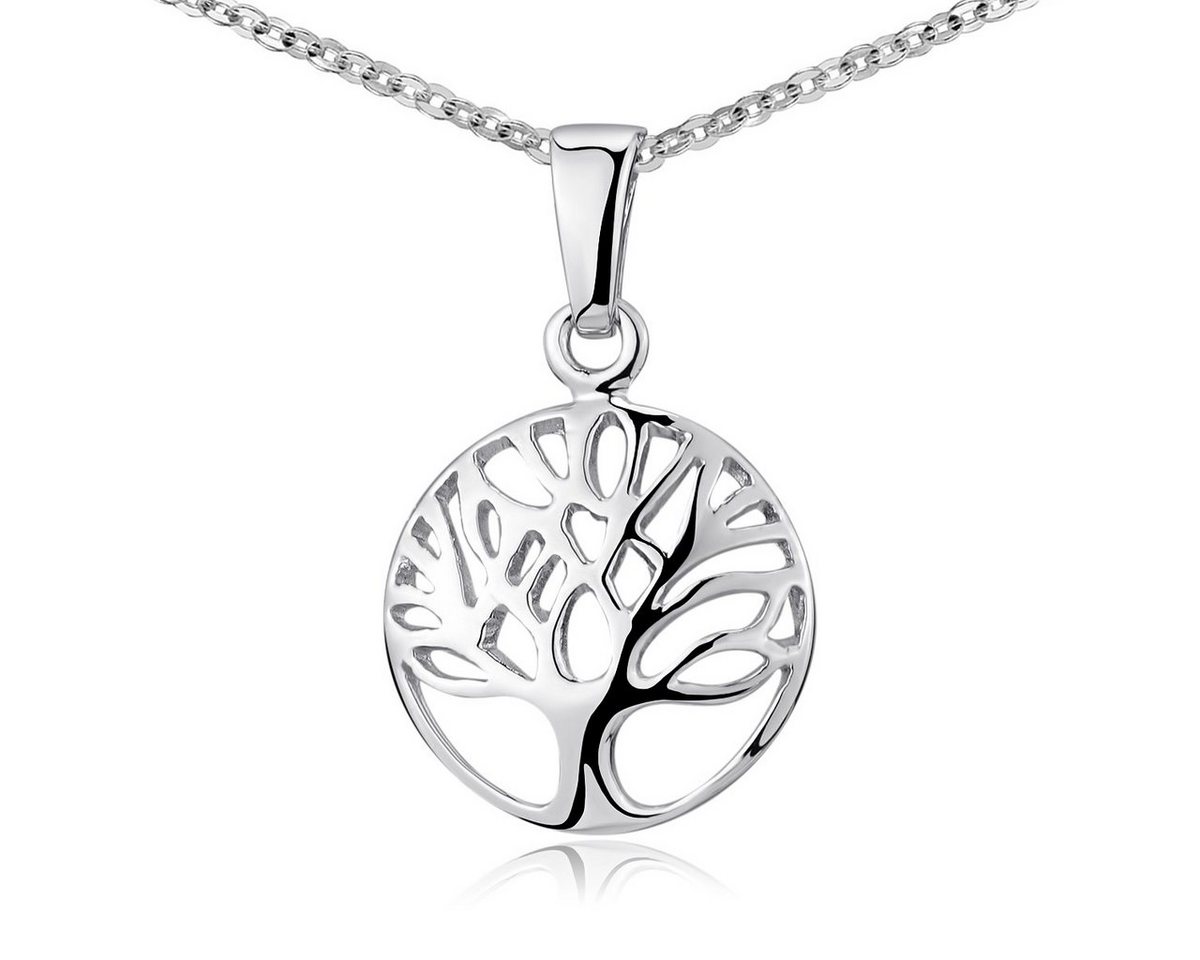 Materia Kettenanhänger Damen Silber Lebensbaum / Baum des Lebens KA-409, 925 Sterling Silber, rhodiniert von Materia