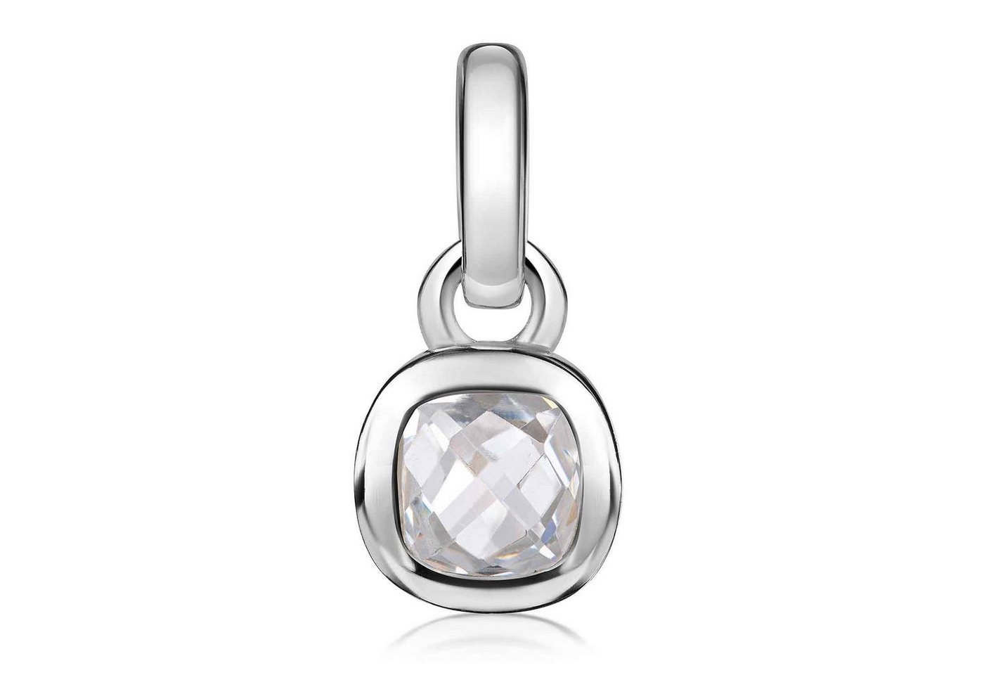 Materia Kettenanhänger Damen Zirkonia Silber Weiß KA-248-Zirkonia, 925 Sterling Silber von Materia