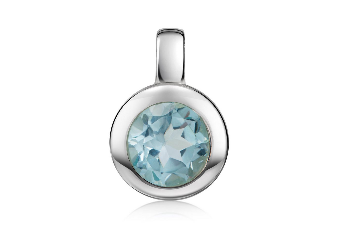 Materia Kettenanhänger Edelstein Blautopas Kettenanhänger Blau Ø10mm KA-140, 925 Sterling Silber Materia Kettenanhänger Edelstein Blautopas Kettenanhänger Blau Ø10mm KA-140, 925 Sterling Silber von Materia