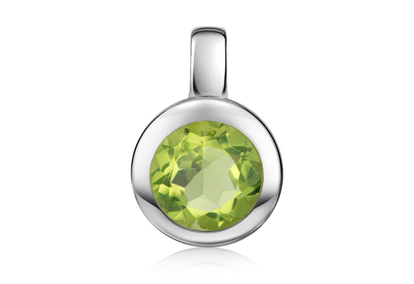 Materia Kettenanhänger Edelstein Peridot Kettenanhänger Grün Ø10mm KA-140, 925 Sterling Silber Materia Kettenanhänger Edelstein Peridot Kettenanhänger Grün Ø10mm KA-140, 925 Sterling Silber von Materia