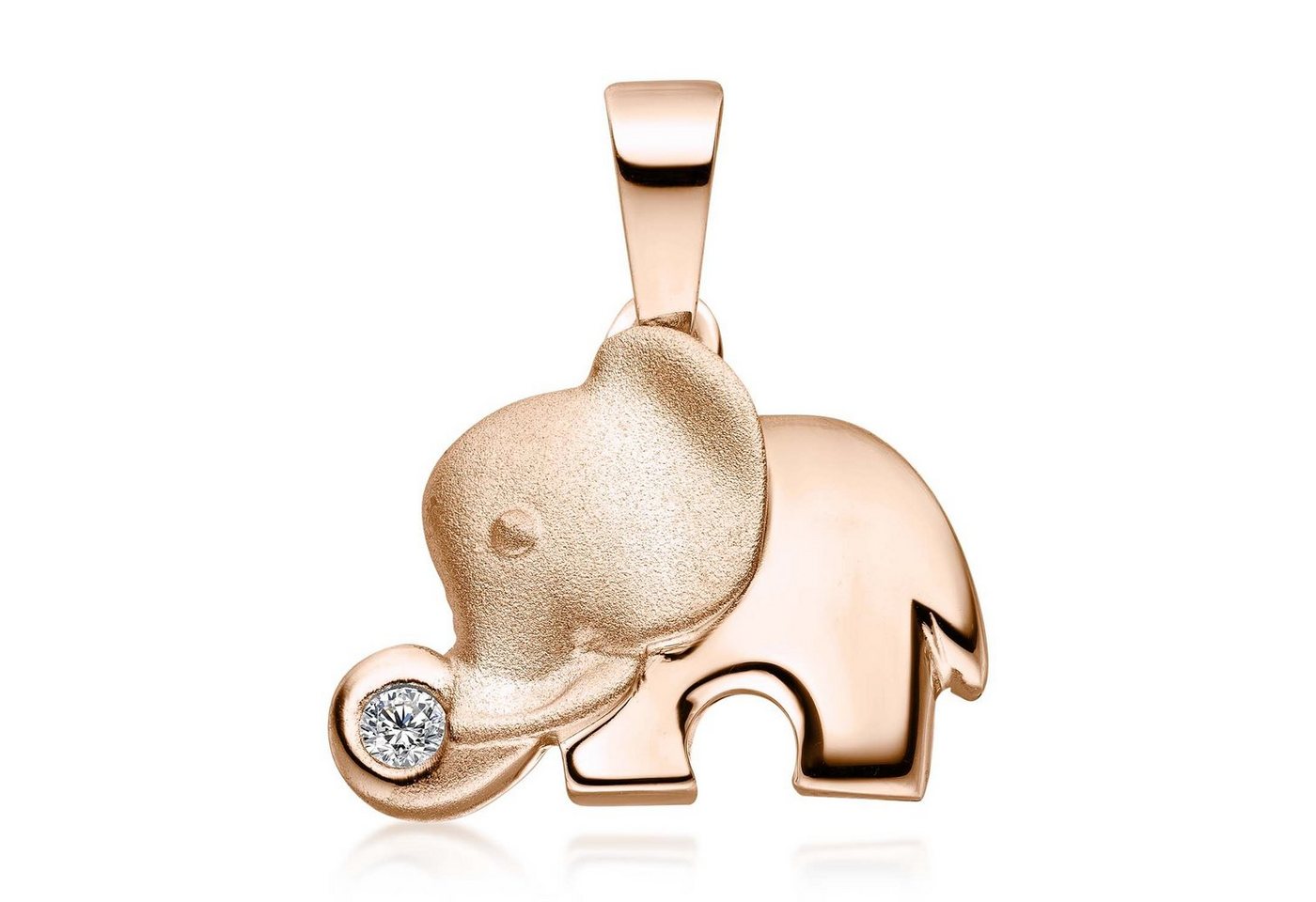 Materia Kettenanhänger Elefant Damen Glücksbringer KA-379 Rose, 925 Sterling Silber, vergoldet von Materia