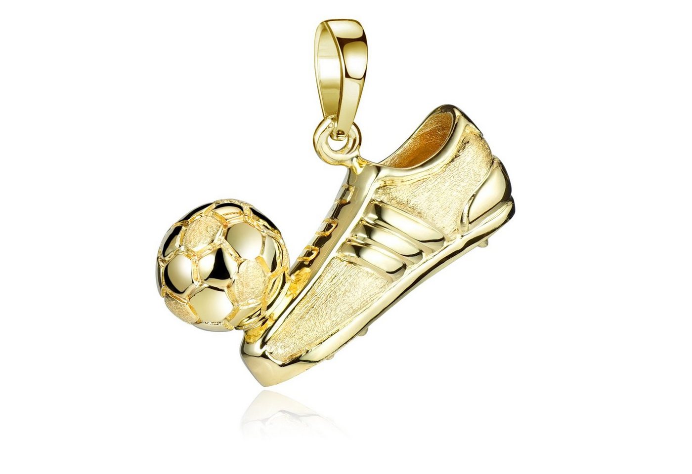 Materia Kettenanhänger Fußball / Fußballschuh mit Ball Gold KA-70, 925 Sterling Silber, vergoldet von Materia