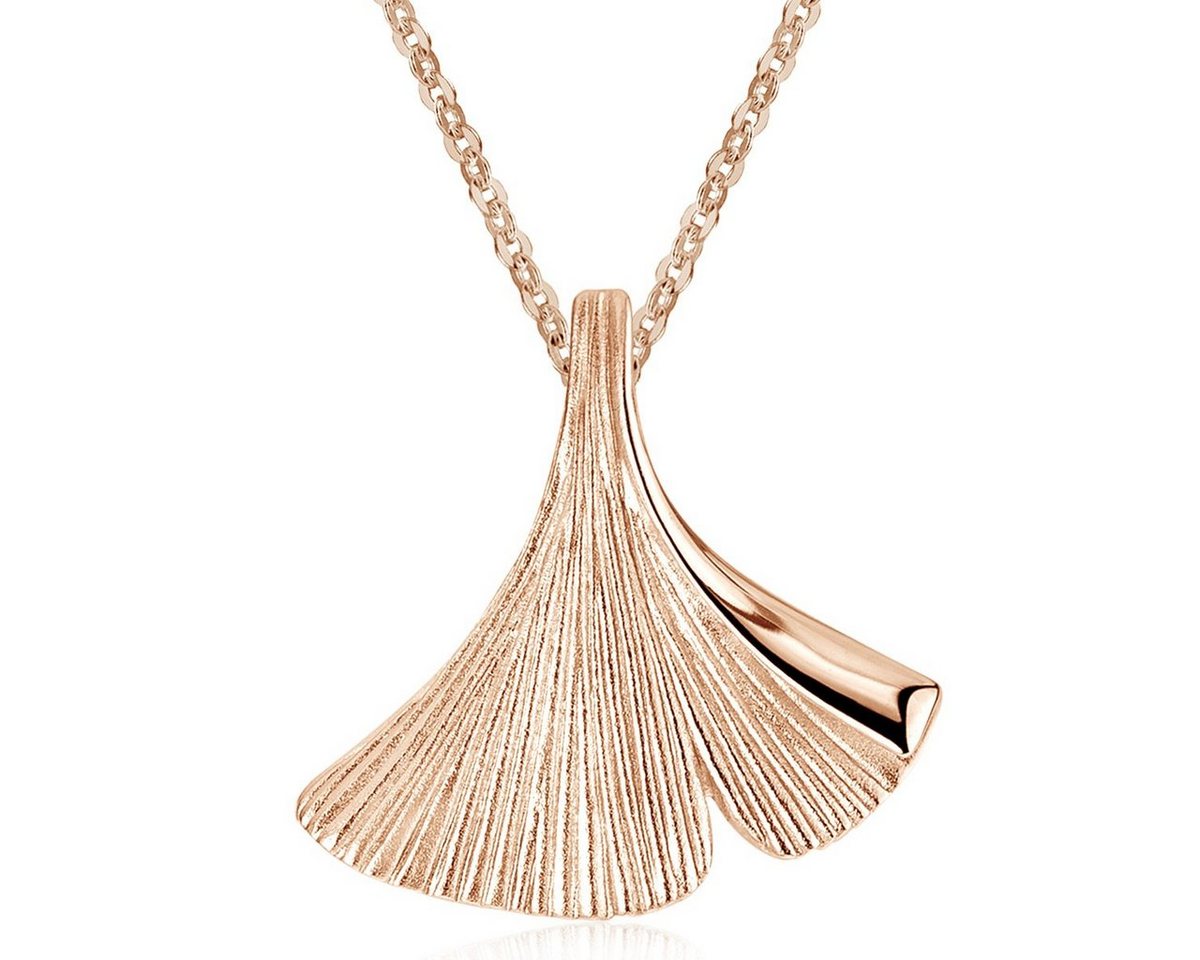 Materia Kettenanhänger Gingko / Gingkoblatt Blatt Rosegold KA-12, 925 Sterling Silber, rosevergoldet Materia Kettenanhänger Gingko / Gingkoblatt Blatt Rosegold KA-12, 925 Sterling Silber, rosevergoldet von Materia