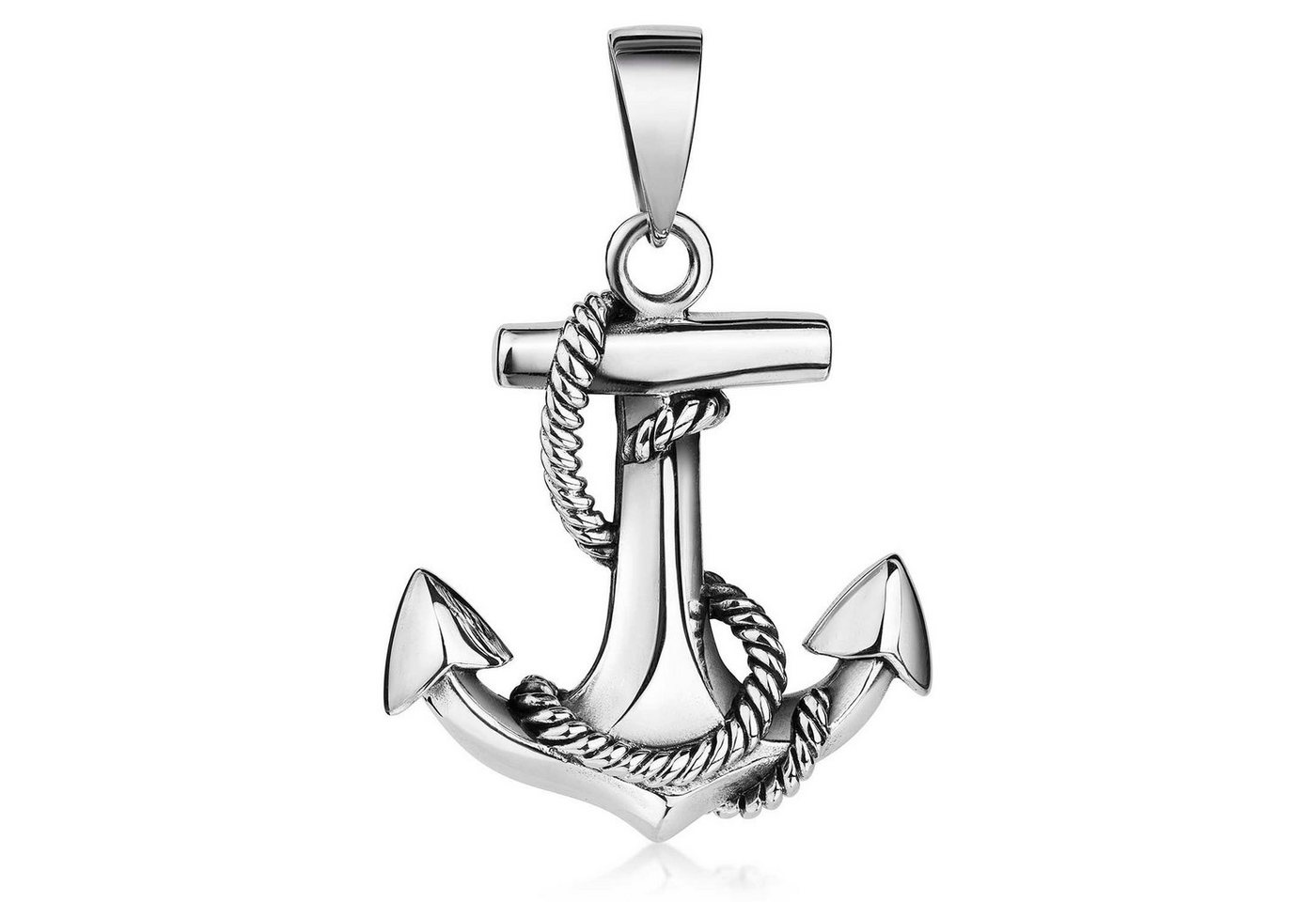 Materia Kettenanhänger Herren Anker mit Schiffstau maritim antik KA-8, 925 Sterling Silber, antik oxidiert von Materia