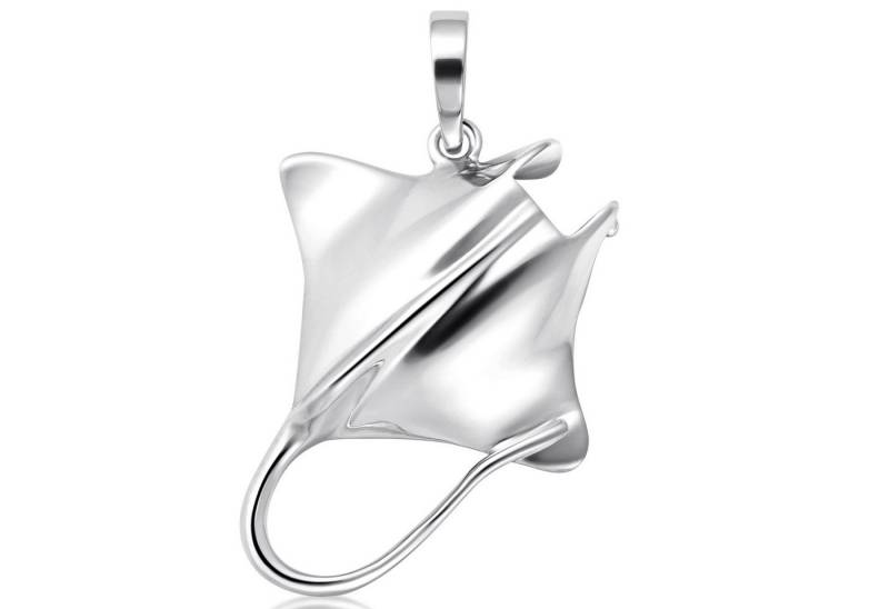 Materia Kettenanhänger Herren Silber Rochen Stachelrochen Meerestier 8g KA-61, 925 Sterling Silber, rhodiniert von Materia
