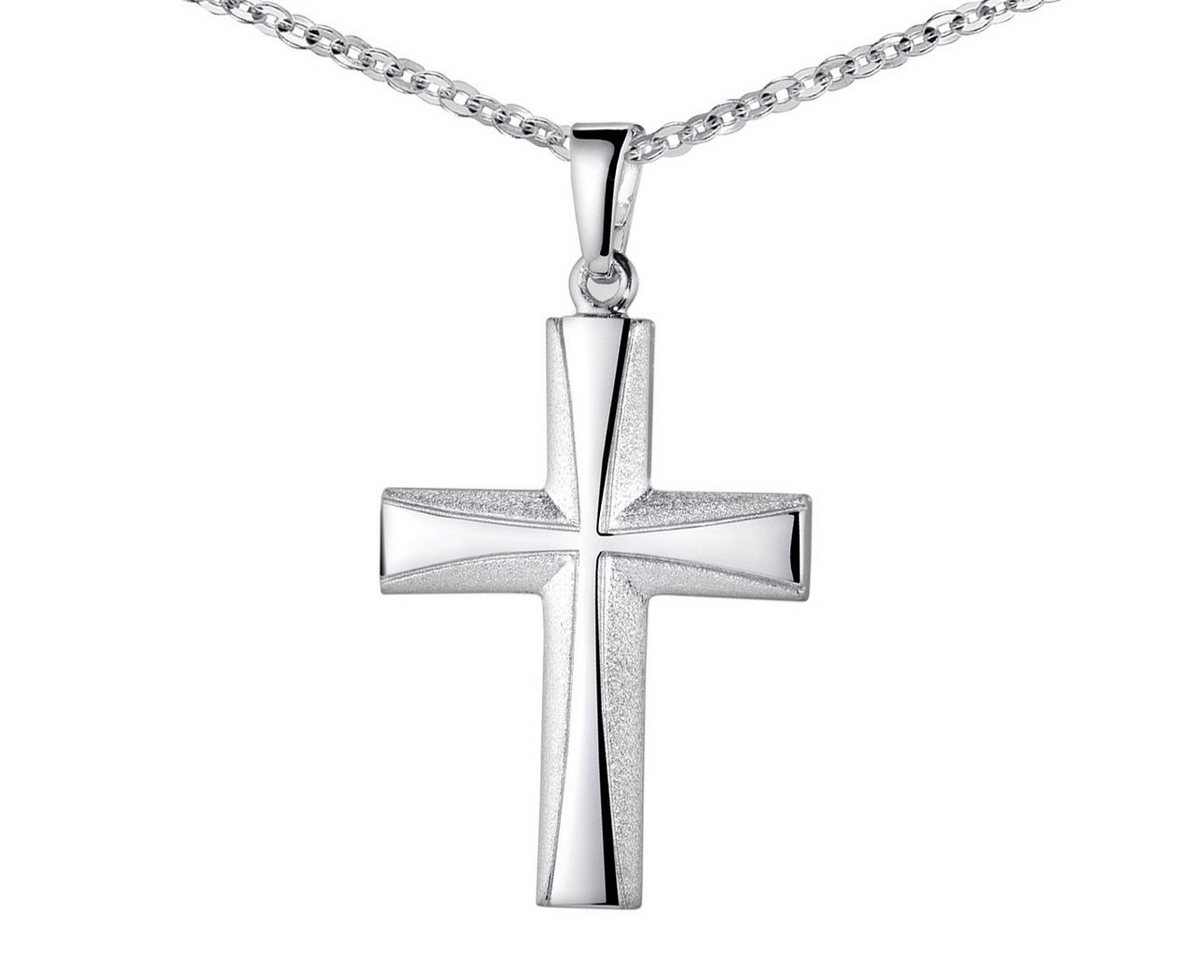 Materia Kettenanhänger Kreuz Silber satiniert KA-22-Silber, aus 925 Sterling Silber, rhodiniert Materia Kettenanhänger Kreuz Silber satiniert KA-22-Silber, aus 925 Sterling Silber, rhodiniert von Materia
