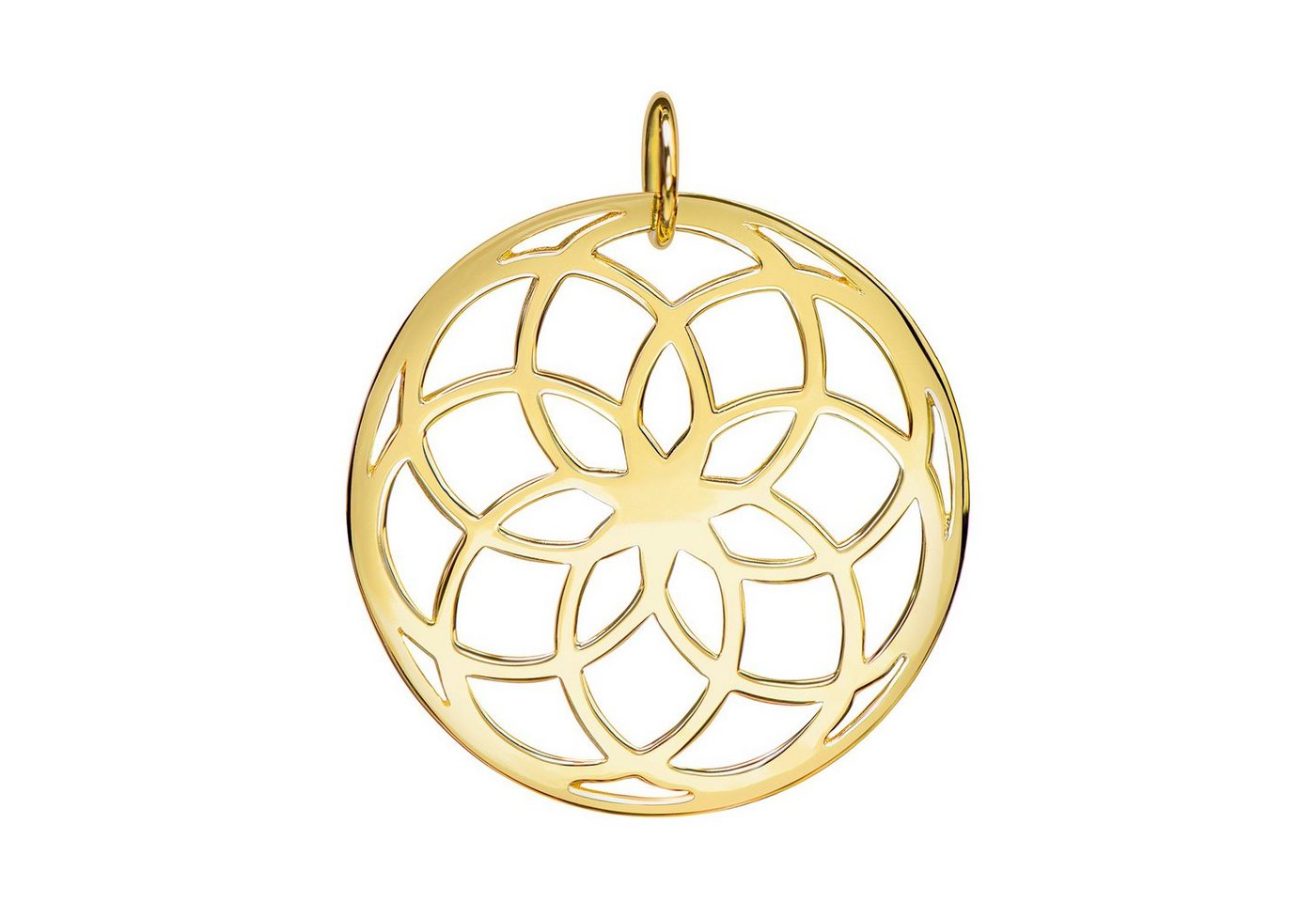 Materia Kettenanhänger Lebensblume / Blume des Lebens Gold KA-278, 925 Sterling Silber, vergoldet von Materia