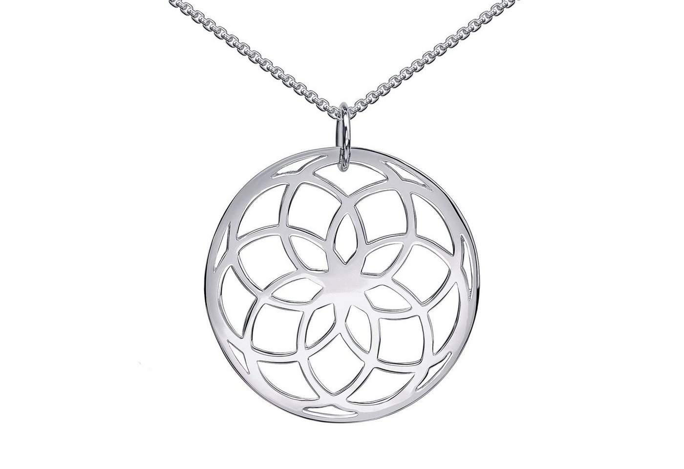 Materia Kettenanhänger Lebensblume / Blume des Lebens Silber KA-278, 925 Sterling Silber, rhodiniert von Materia