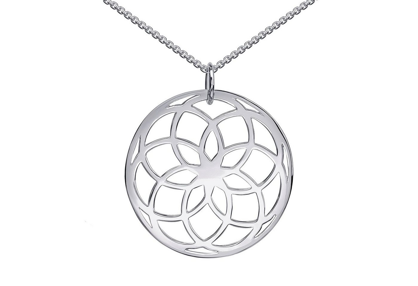 Materia Kettenanhänger Lebensblume / Blume des Lebens Silber KA-278, 925 Sterling Silber, rhodiniert Materia Kettenanhänger Lebensblume / Blume des Lebens Silber KA-278, 925 Sterling Silber, rhodiniert von Materia