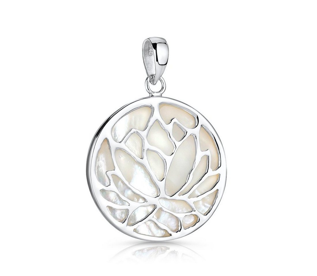 Materia Blumenanhänger Lotus/Lotusblüte Muschel KA-42-Weiss, aus 925 Sterling Silber, rhodiniert Materia Blumenanhänger Lotus/Lotusblüte Muschel KA-42-Weiss, aus 925 Sterling Silber, rhodiniert von Materia