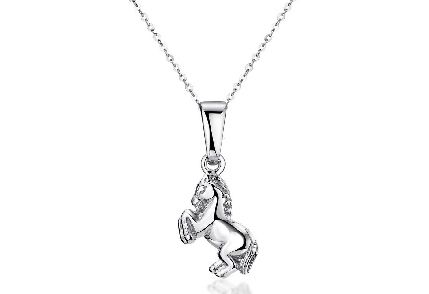 Materia Kettenanhänger Pferd / Pony Mädchen Silber KA-276, 925 Sterling Silber, rhodiniert von Materia