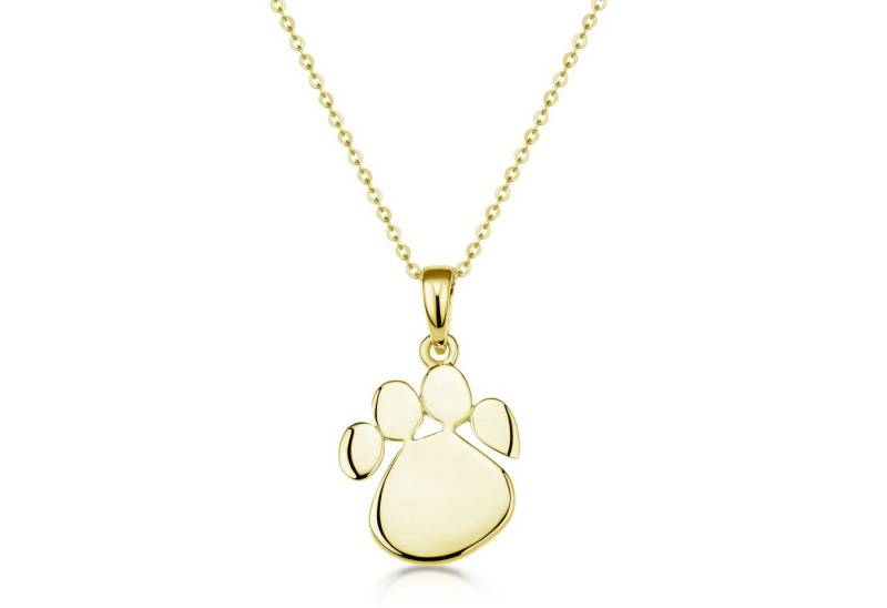 Materia Kettenanhänger Pfote / Hundepfote Gold KA-408, 925 Sterling Silber, vergoldet von Materia