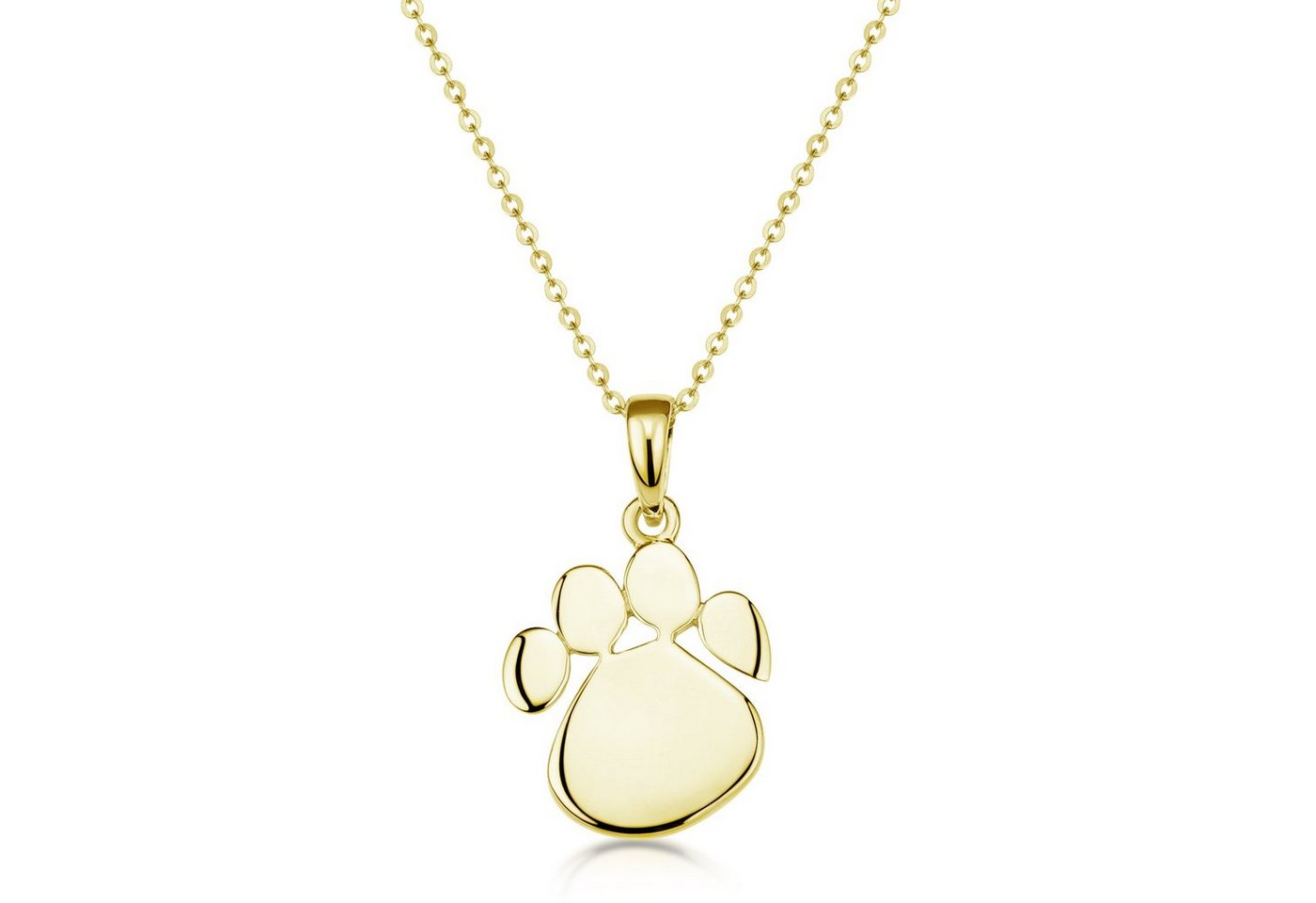 Materia Kettenanhänger Pfote / Hundepfote Gold KA-408, 925 Sterling Silber, vergoldet von Materia