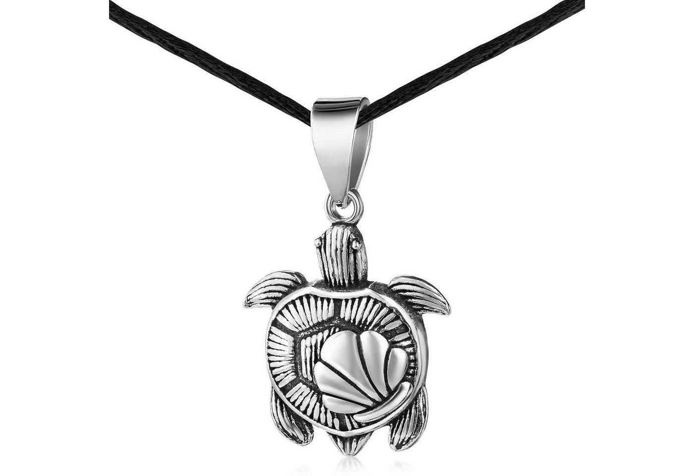 Materia Kettenanhänger Schildkröte mit Muschel Turtle antik geschwärzt KA-46, 925 Sterling Silber Materia Kettenanhänger Schildkröte mit Muschel Turtle antik geschwärzt KA-46, 925 Sterling Silber von Materia