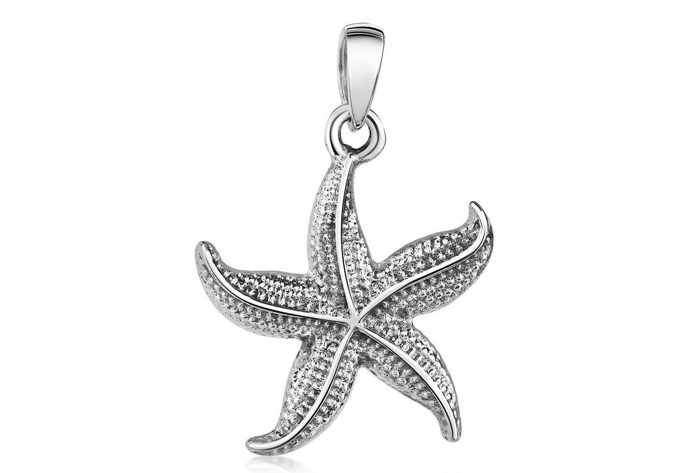 Materia Kettenanhänger Seestern / Star Fish 3D antik maritim KA-507, 925 Sterling Silber, geschwärzt von Materia