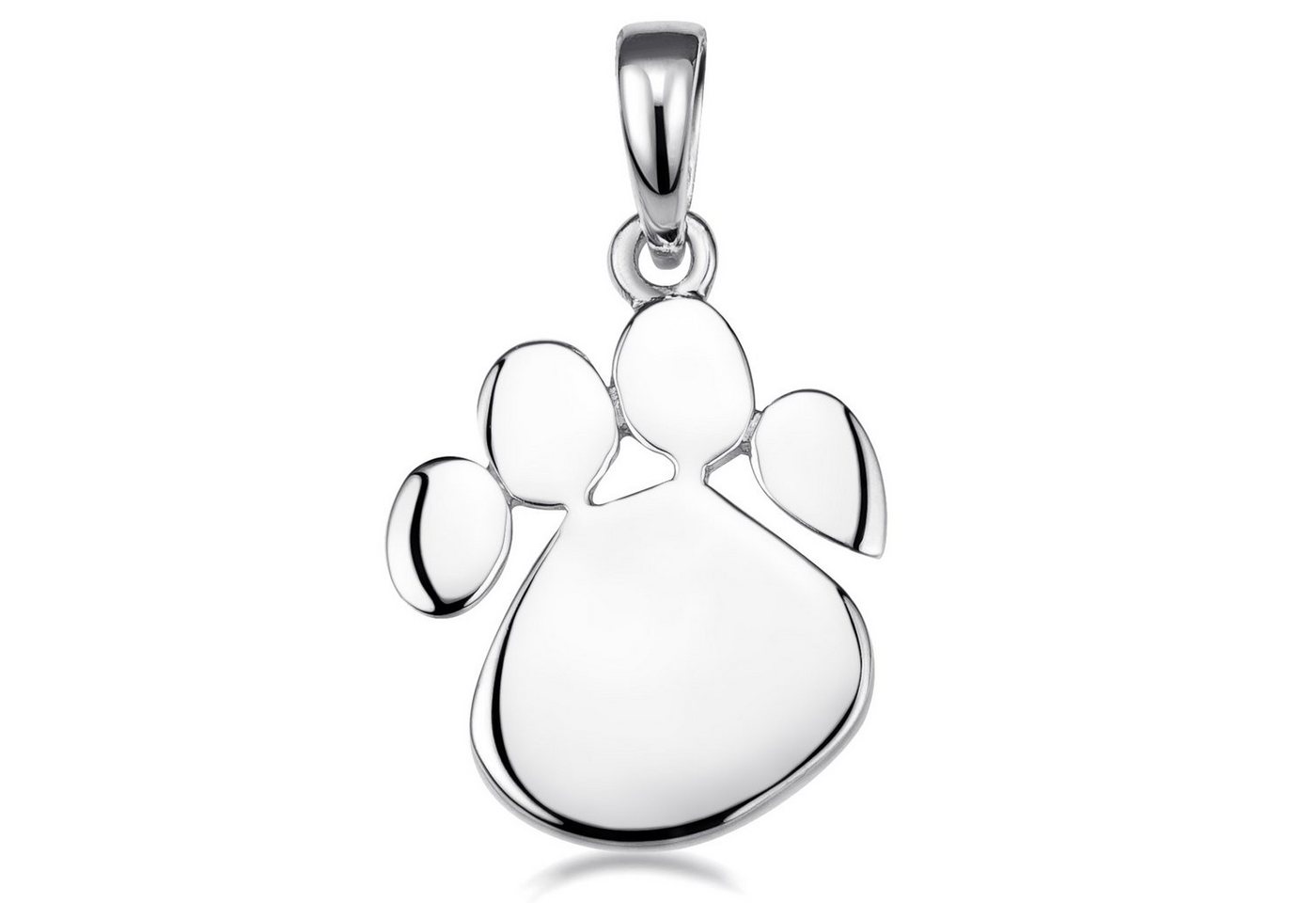 Materia Kettenanhänger Silber Tier Pfote / Hundepfote KA-200, 925 Sterling Silber, rhodiniert von Materia