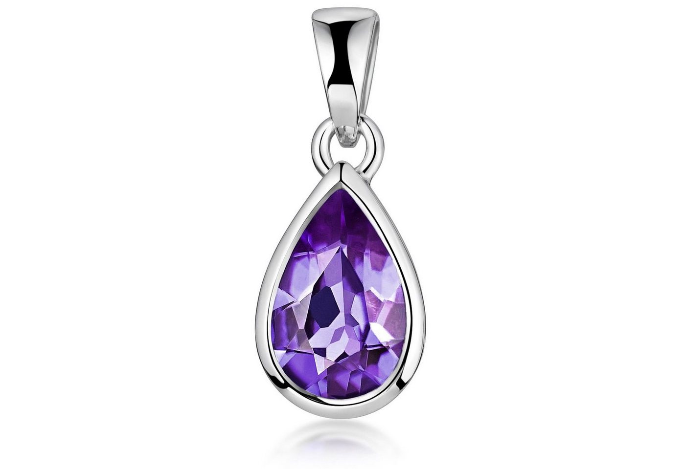 Materia Kettenanhänger Tropfen Amethyst Edelstein Lila KA-274, 925 Sterling Silber, rhodiniert Materia Kettenanhänger Tropfen Amethyst Edelstein Lila KA-274, 925 Sterling Silber, rhodiniert von Materia