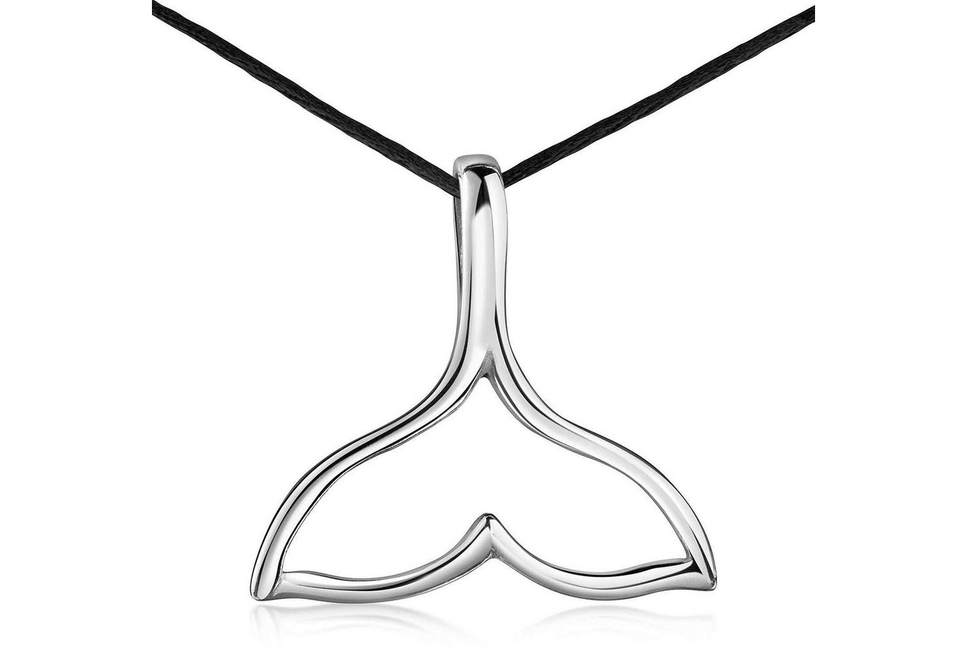 Materia Kettenanhänger Walflosse Delfin Flosse Anhänger Cut-Out KA-351, 925 Sterling Silber von Materia