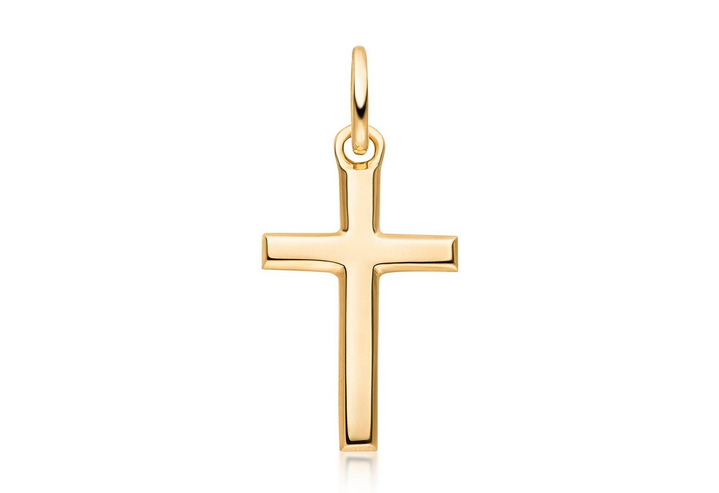 Materia Kreuzanhänger Kreuz Religion Gold klein minimalistisch GKA-8, 333 Gelbgold von Materia