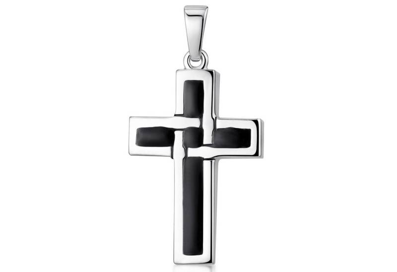Materia Kreuzanhänger Kreuzanhänger für Männer schwarz rhodiniert KA-299, 925 Sterling Silber Materia Kreuzanhänger Kreuzanhänger für Männer schwarz rhodiniert KA-299, 925 Sterling Silber von Materia