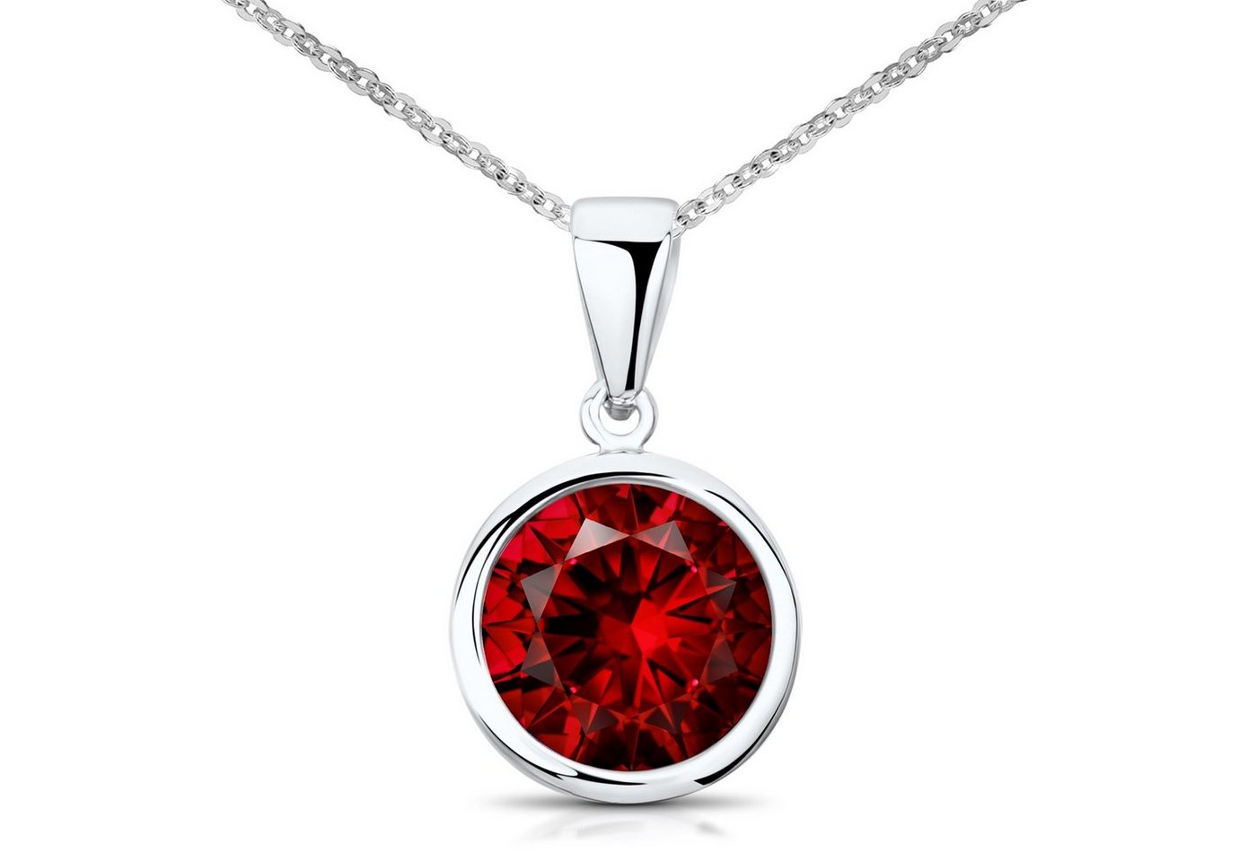 Materia Kristallanhänger Damen Kristallanhänger Ø10mm Rubinrot KA-462, aus 925 Sterling Silber, rhodiniert Materia Kristallanhänger Damen Kristallanhänger Ø10mm Rubinrot KA-462, aus 925 Sterling Silber, rhodiniert von Materia