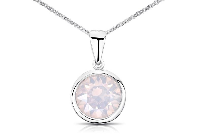 Materia Kristallanhänger Damen Kristallanhänger Ø10mm Creme KA-462, aus 925 Sterling Silber, rhodiniert von Materia