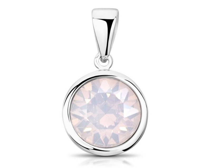 Materia Kristallanhänger Damen Kristallanhänger Ø10mm Creme KA-462, aus 925 Sterling Silber, rhodiniert von Materia