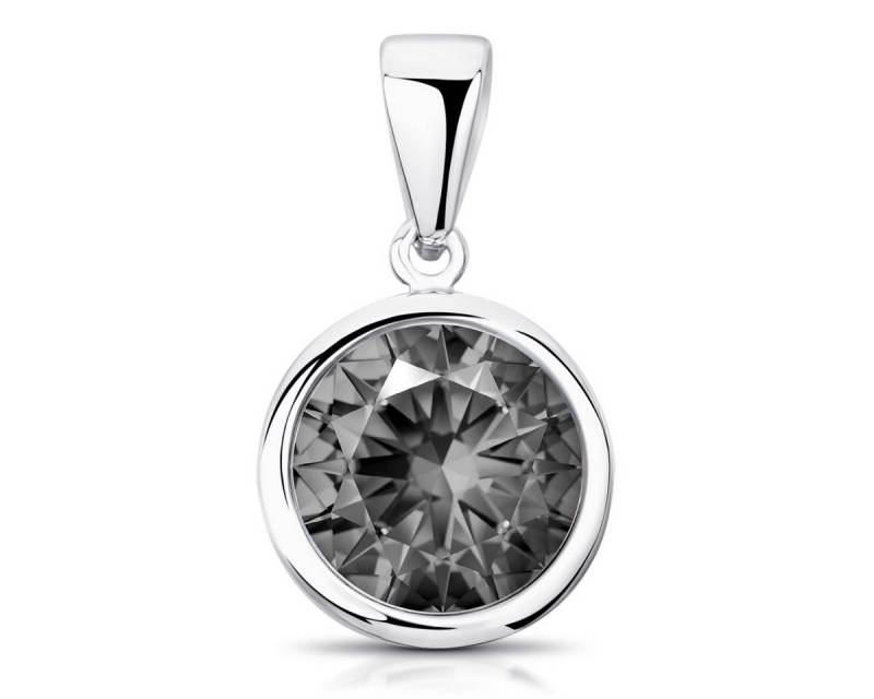 Materia Kristallanhänger Damen Silber Kristall Grau Anthrazit Ø10mm KA-462, 925 Sterling Silber, rhodiniert Materia Kristallanhänger Damen Silber Kristall Grau Anthrazit Ø10mm KA-462, 925 Sterling Silber, rhodiniert von Materia