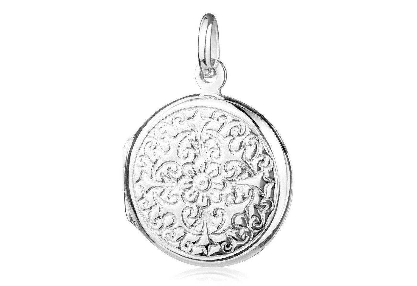 Materia Medallionanhänger Damen Medaillon Silber Blumen Ornamente KA-186, 925 Sterling Silber von Materia