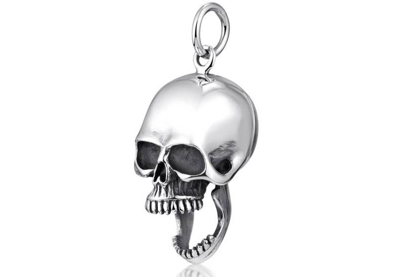 Materia Medallionanhänger Herren Silber Totenkopf aufklappbar 14,8g KA-82, 925 Sterling Silber, rhodiniert von Materia