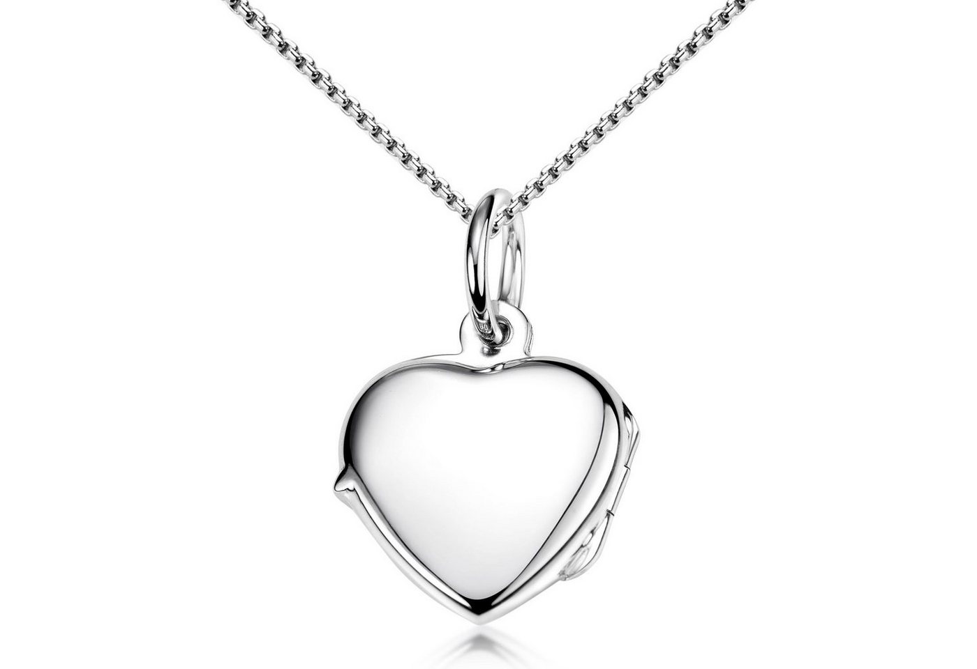 Materia Medallionanhänger Herz Liebe Freundschaft Silber Hochglanz KA-479, 925 Sterling Silber, rhodiniert von Materia