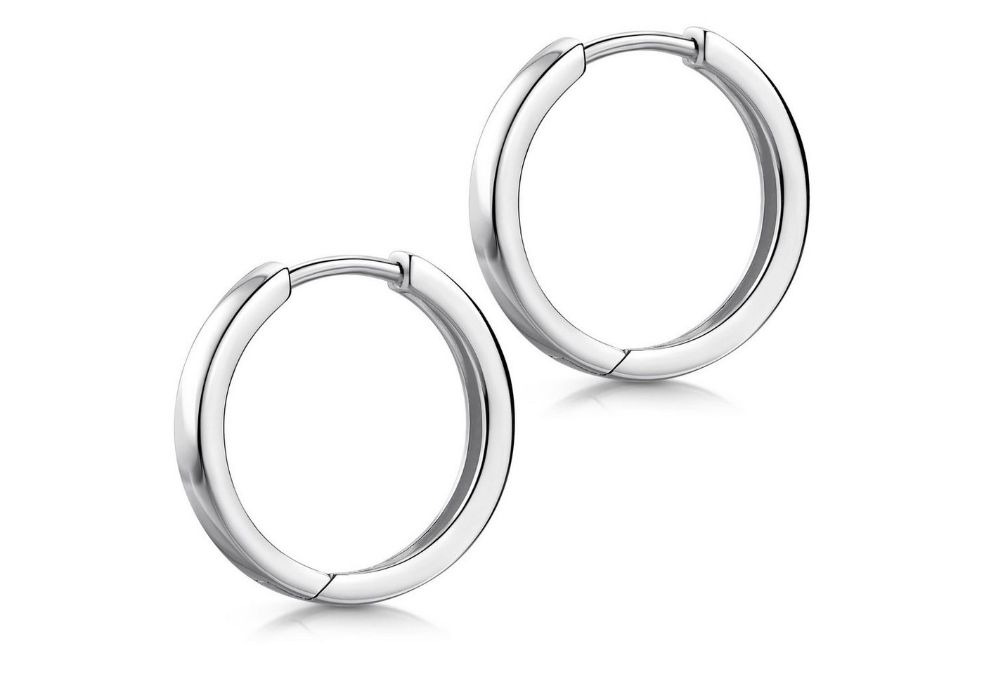 Materia Paar Creolen Damen Herren Silber Ø15mm SO-425, 925 Sterling Silber von Materia