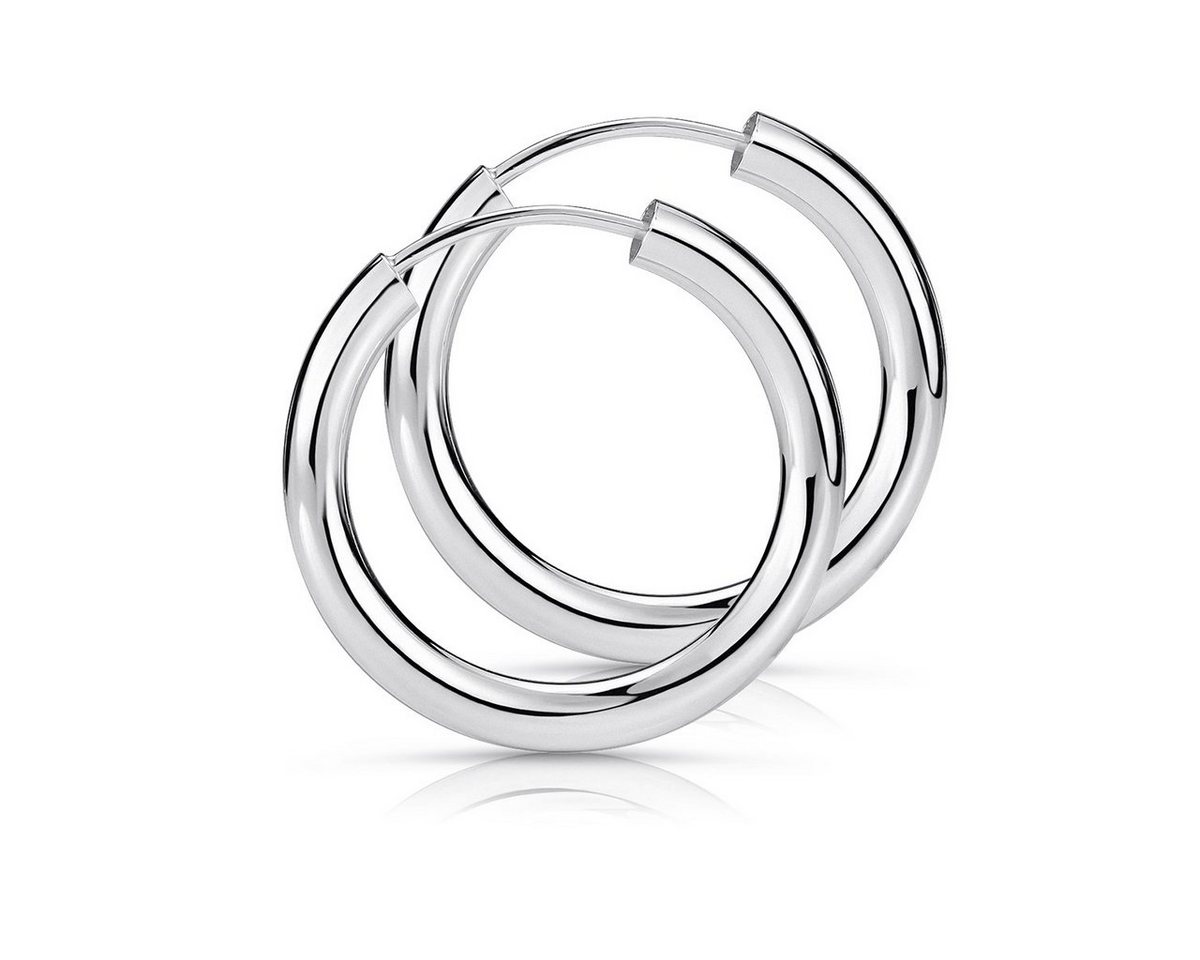 Materia Paar Creolen Damen Herren Silber Ø20mm SO-62, 925 Sterling Silber von Materia