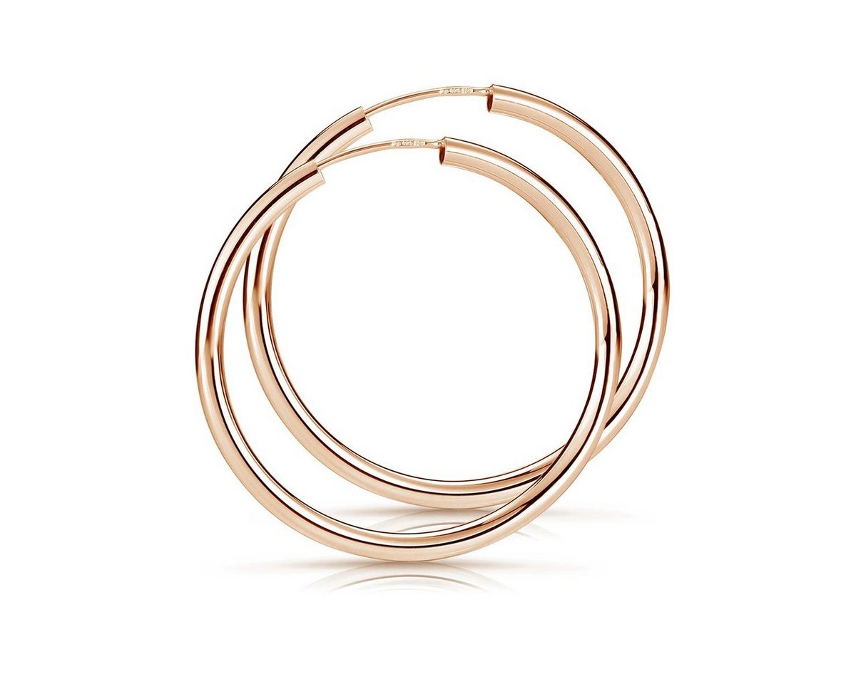 Materia Paar Creolen Damen Rosegold Ohrringe 30mm SO-366, Sterlingsilber, rosevergoldet von Materia