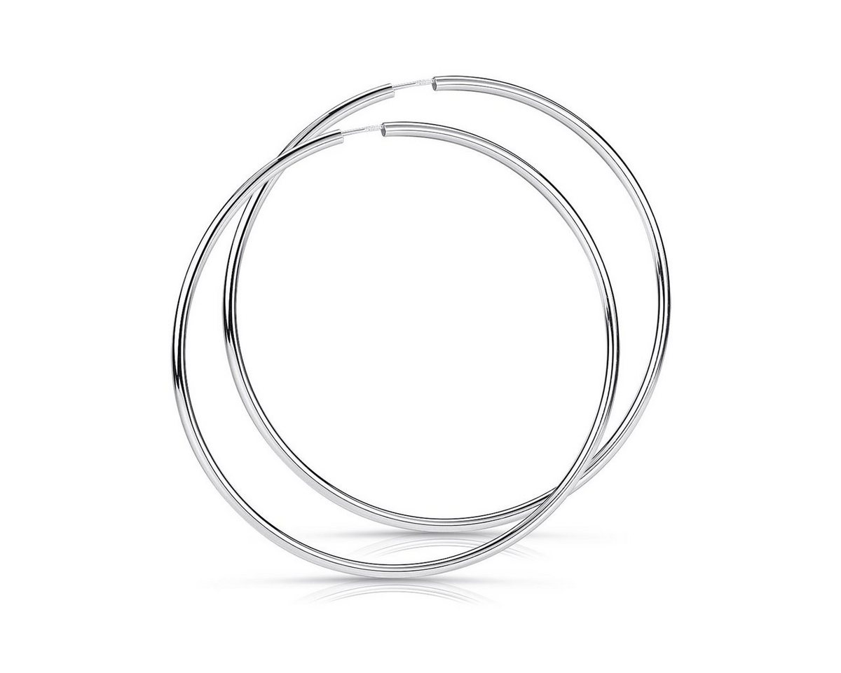 Materia Paar Creolen Damen Silber Ø80mm SO-90, 925 Sterling Silber von Materia