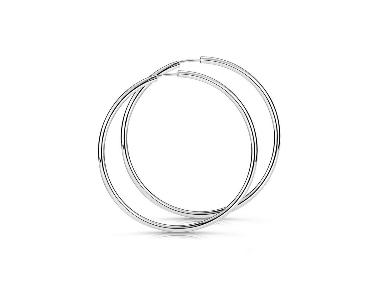 Materia Paar Creolen Ohrringe Damen Silber Ø47mm SO-94, 925 Sterling Silber von Materia