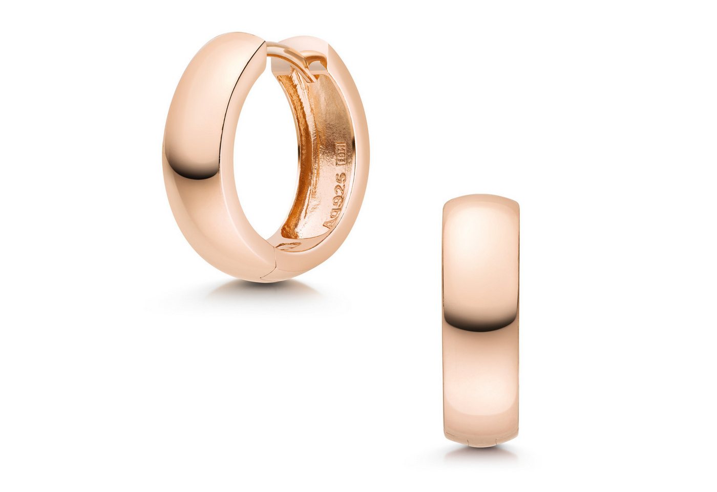 Materia Paar Creolen Rosegold Damen breit Ø17mm SO-359, Sterlingsilber, rosevergoldet von Materia