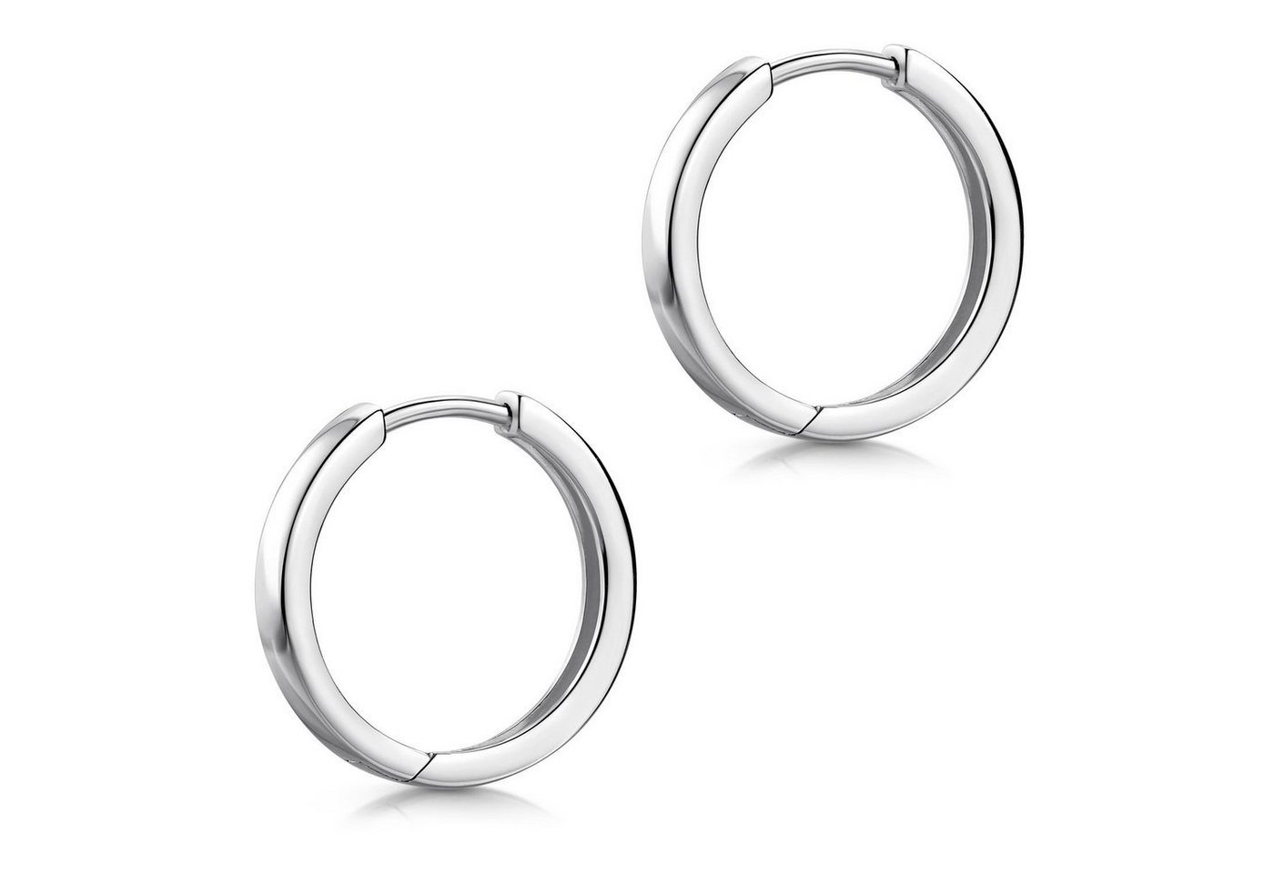 Materia Paar Creolen Silber Damen Herren klassisch Ø12mm SO-424, 925 Sterling Silber von Materia