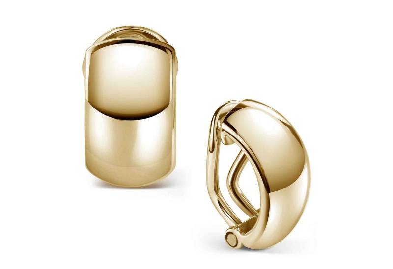 Materia Paar Ohrclips Damen Gold Basic mit Clipverschluss SO-504, Sterlingsilber, vergoldet von Materia