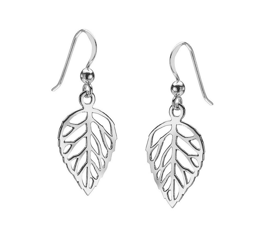 Materia Paar Ohrhänger Damen Silber Blatt filigran SO-17, 925 Sterling Silber von Materia