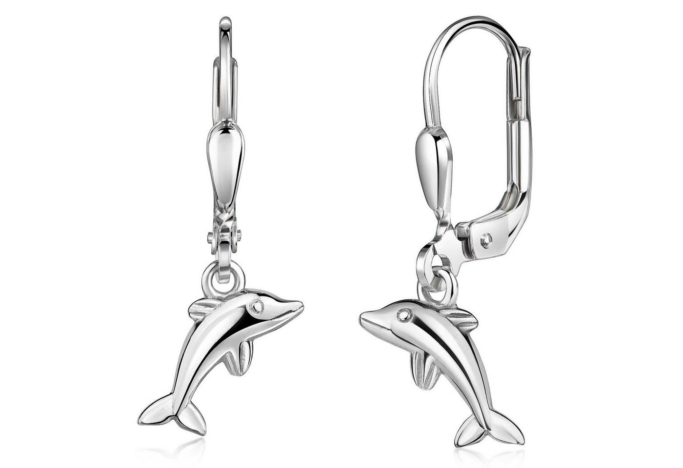 Materia Paar Ohrhänger Mädchen Kinder Delphin Silber SO-489, 925 Sterling Silber von Materia