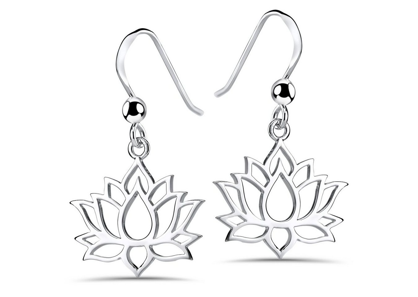 Materia Paar Ohrhaken Damen Lotus / Lotusblume SO-73 Silber, 925 Sterling Silber, rhodiniert Materia Paar Ohrhaken Damen Lotus / Lotusblume SO-73 Silber, 925 Sterling Silber, rhodiniert von Materia