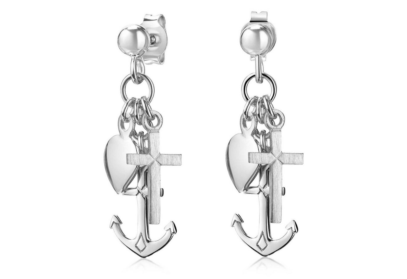 Materia Paar Ohrstecker Damen Silber " Glaube Liebe Hoffnung " SO-251, 925 Sterling Silber, rhodiniert Materia Paar Ohrstecker Damen Silber " Glaube Liebe Hoffnung " SO-251, 925 Sterling Silber, rhodiniert von Materia