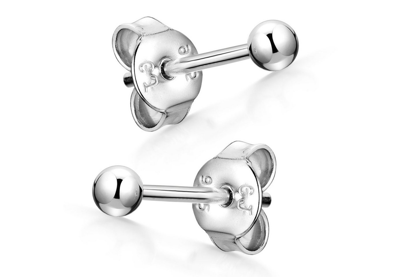 Materia Paar Ohrstecker Damen Silber Kugel Rund 3-6mm SO-434, 925 Sterling Silber, rhodiniert Materia Paar Ohrstecker Damen Silber Kugel Rund 3-6mm SO-434, 925 Sterling Silber, rhodiniert von Materia