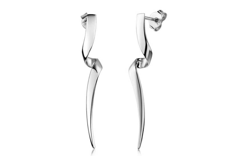 Materia Paar Ohrstecker Damen Silber Spiralen Abstrakt SO-3, 925 Sterling Silber, rhodiniert von Materia